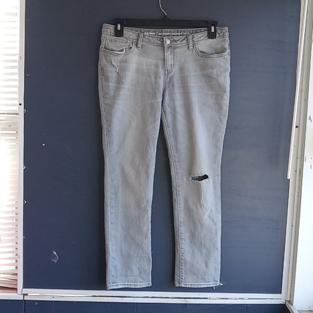 Old Navy Women's Straight Leg Jeans - Light Gray